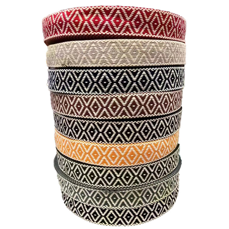 Manufacturer Wholesale 50mm Colorful Polyester Woven Tape Strap High Elastic Jacquard Webbing For Clothing Accessories