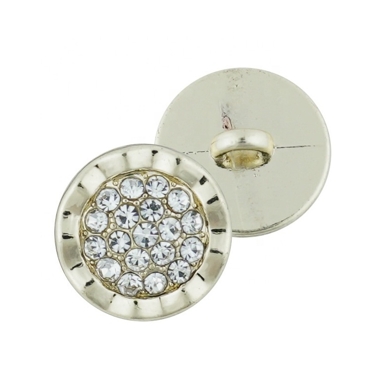 Jinyi Button OEM ODM Custom Brand Logo Design Rhinestone Pearl Button Shank Button for Garment