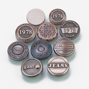 Jinyi Button OEM ODM Classic Vintage Logo Design Custom Denim Buttons Jeans Button and Rivets