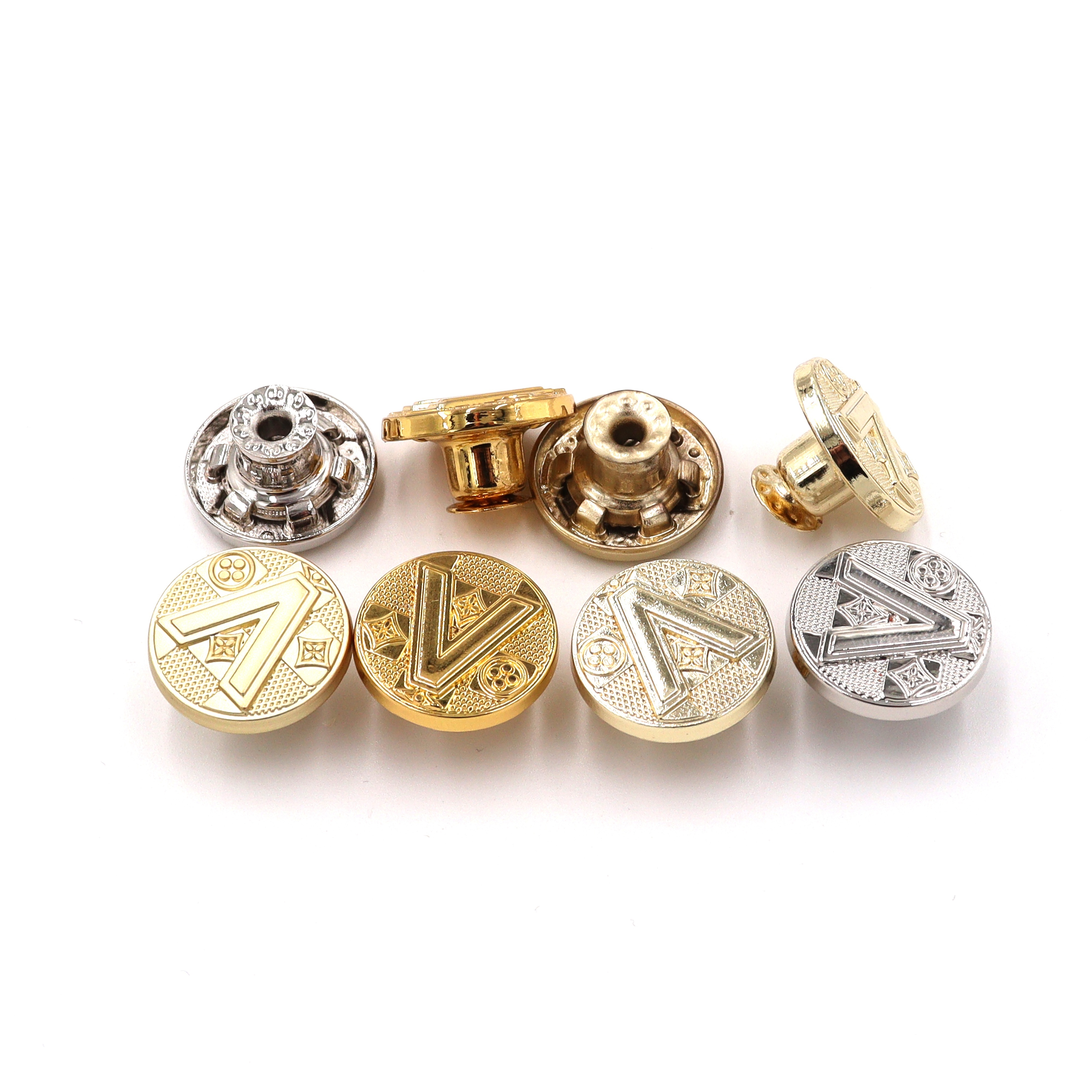 Jinyi Button Classic Antique Vintage Custom Denim Buttons Zinc Alloy Metal Jeans Button and Rivets