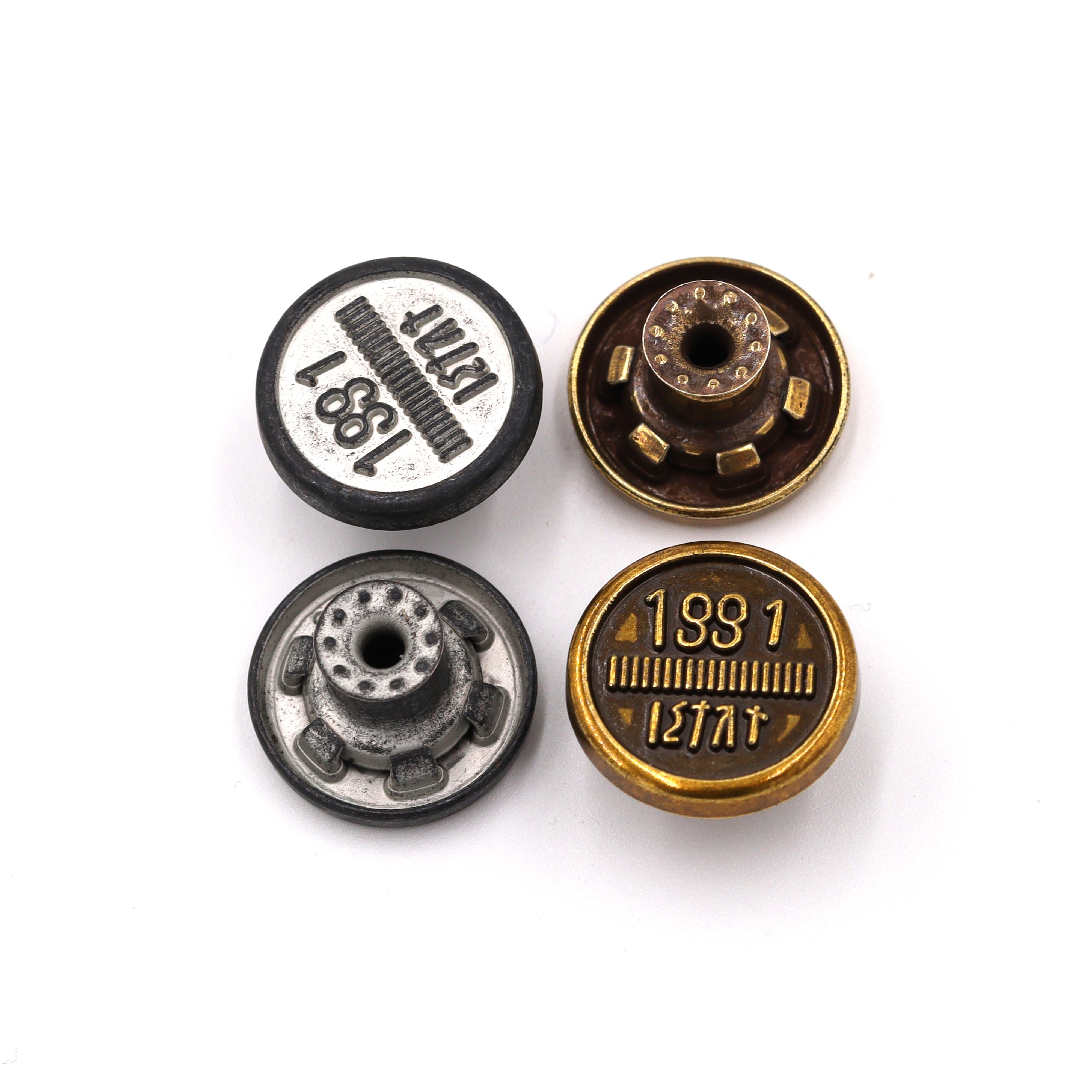 OEM ODM Factory Wholesale Vintage Plating Zinc Alloy Custom Denim Buttons Jeans Button and Rivets