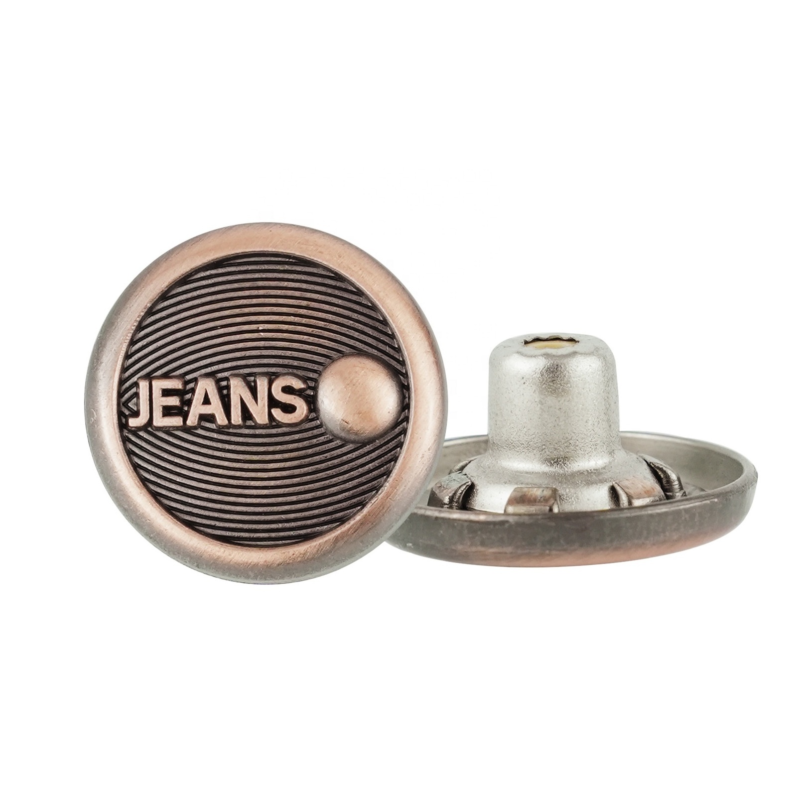 Jinyi Button OEM ODM Classic Vintage Logo Design Custom Denim Buttons Jeans Button and Rivets