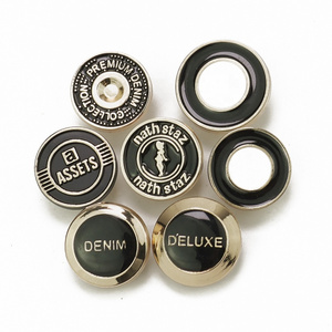 Jinyi Button Manufacturer Vintage Logo Design Classic Custom Denim Buttons Jeans Button and Rivets