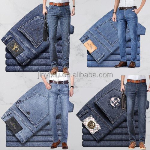 New hot selling jeans wholesale men's cotton formal classic jeans straight leg blank office men's jeans