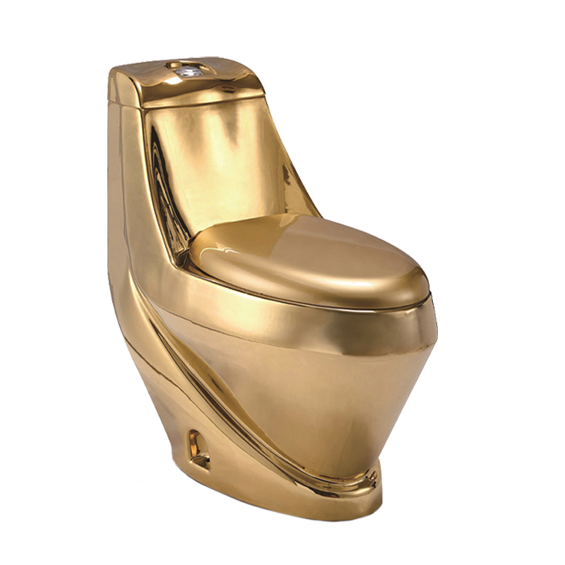 Gold plating golden pattern one piece toilet custom design ceramic bathroom golden toilet