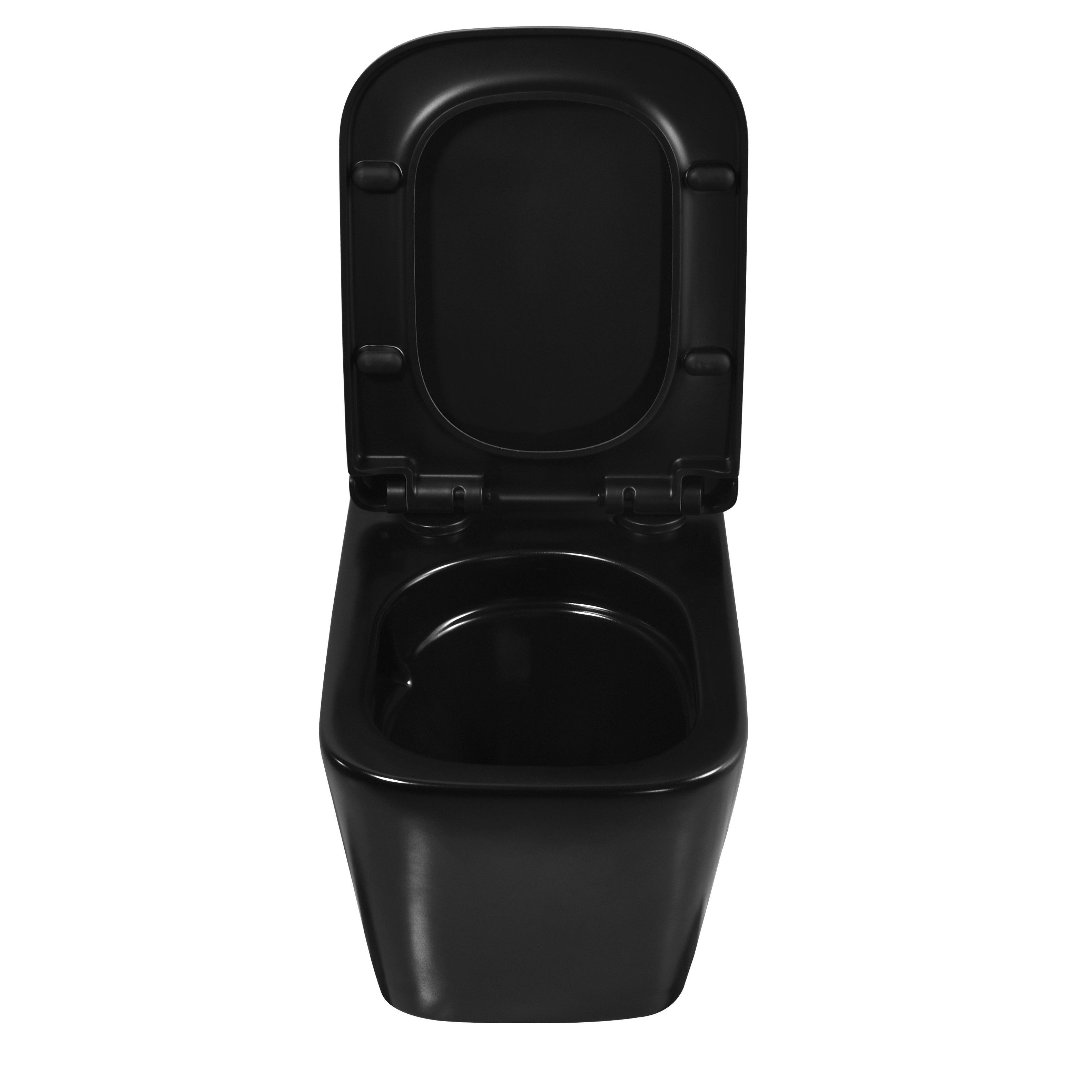 Chinese manufacturer wall mounted water closet square shape matte black wall hung toilet