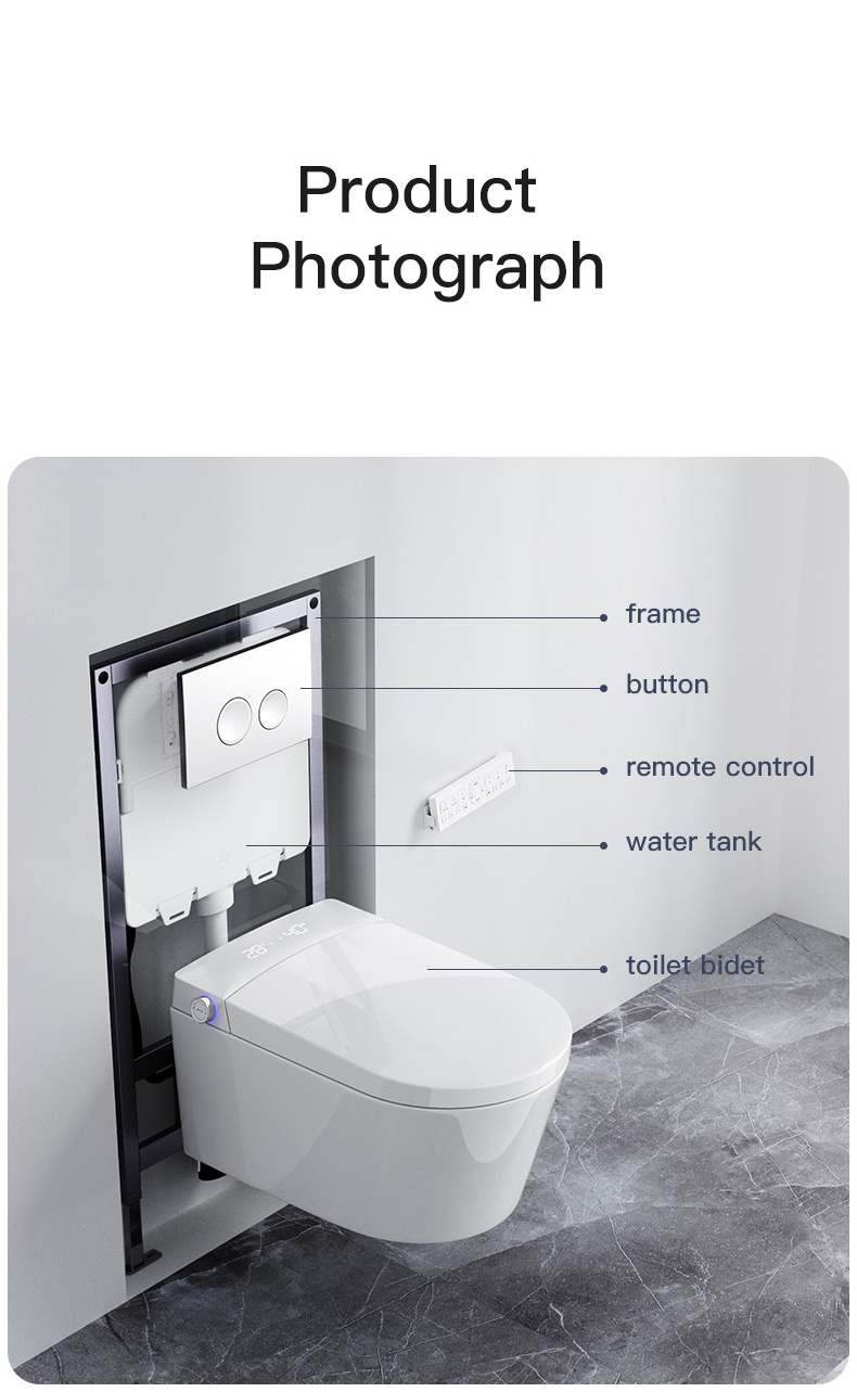 Toilet automatic new design 220V ceramic wall hung smart WC toilet intelligent water closet