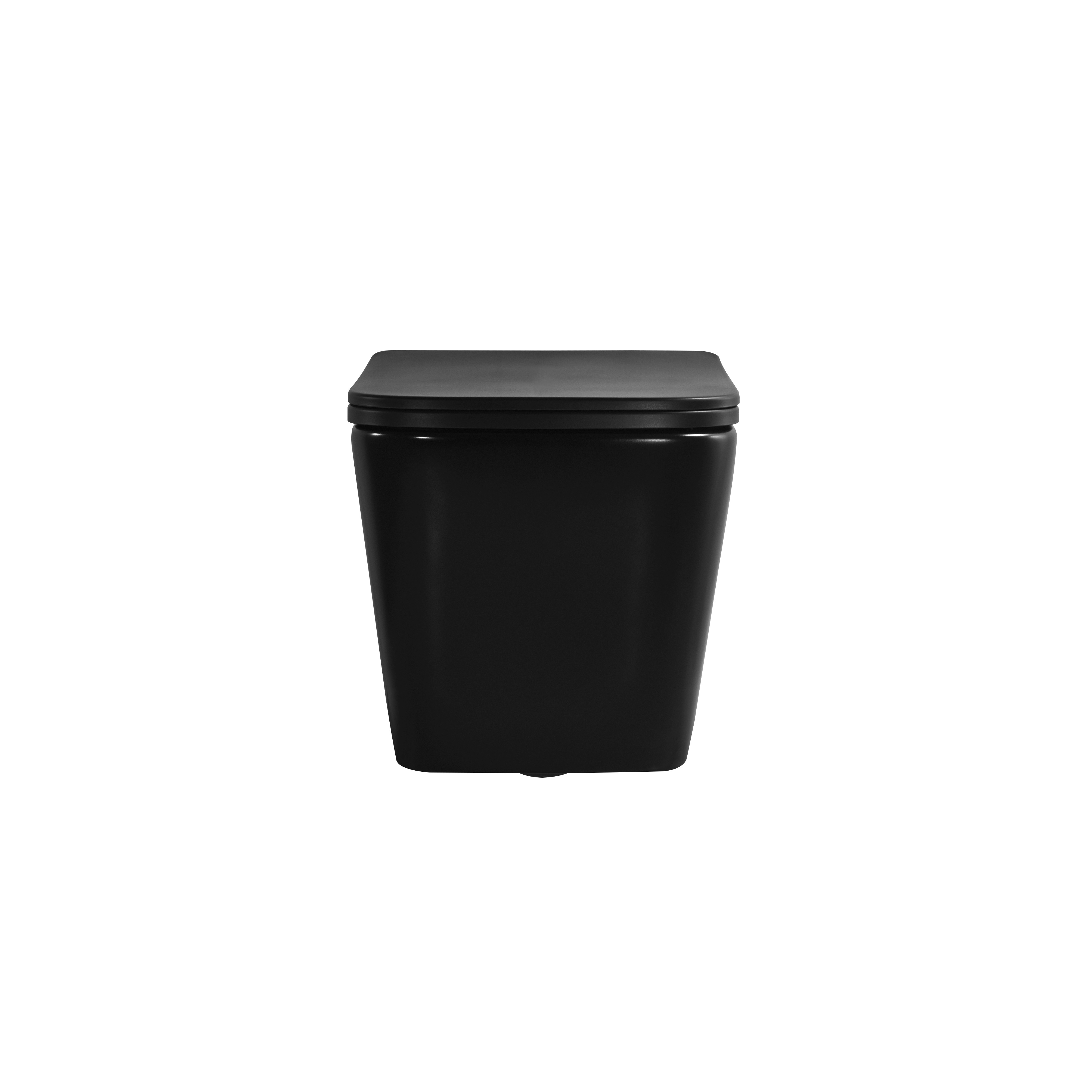 Chinese manufacturer wall mounted water closet square shape matte black wall hung toilet