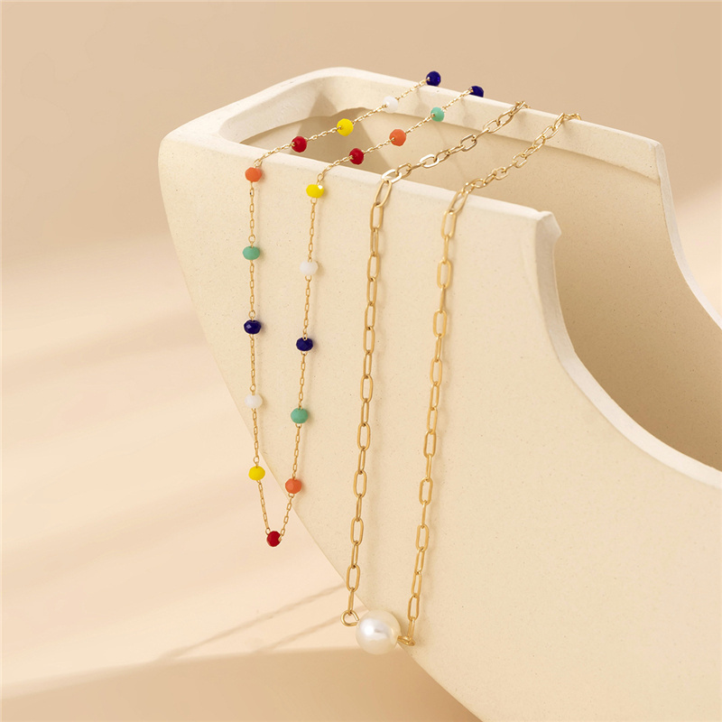 Bohemian Colorful Crystal Sexy Double layered Fashion Body Chain European and American Fine Chain Pearl Spicy Girl Waist Chain