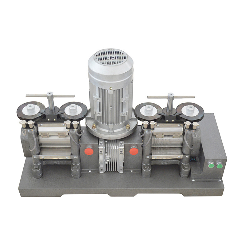 Customized 1.5hp double headed electric powered two roll mixing machine wire rod jewellery rolling mill