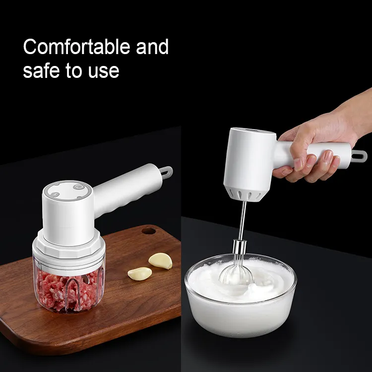 Handheld Automatic Cream Food Chopper 3 Speed Mini Mixer Electric Food Blender 3 In 1 Wireless Portable USB Mixer Egg Beater