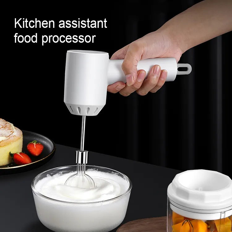 Handheld Automatic Cream Food Chopper 3 Speed Mini Mixer Electric Food Blender 3 In 1 Wireless Portable USB Mixer Egg Beater