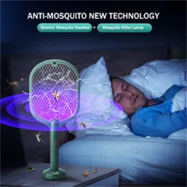 Factory Direct Sale 2 In 1 Electric Mosquito Killer Racket Usb Rechargeable Battery Mosquito Zapper Fly Swatter With Lamp