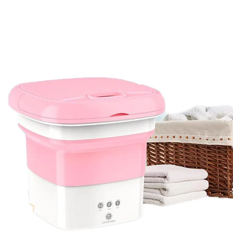 Home Bathroom Travel Ultrasonic Single Tub Foldable Mini Portable Washer Underwear Socks Folding Bucket Other Washing Machine