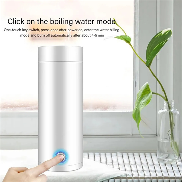 400ML Portable Electric Kettle Thermal Cup Coffee Tea Coffee Travel Water Boiler Temperature Control Smart Water Kettle Thermos