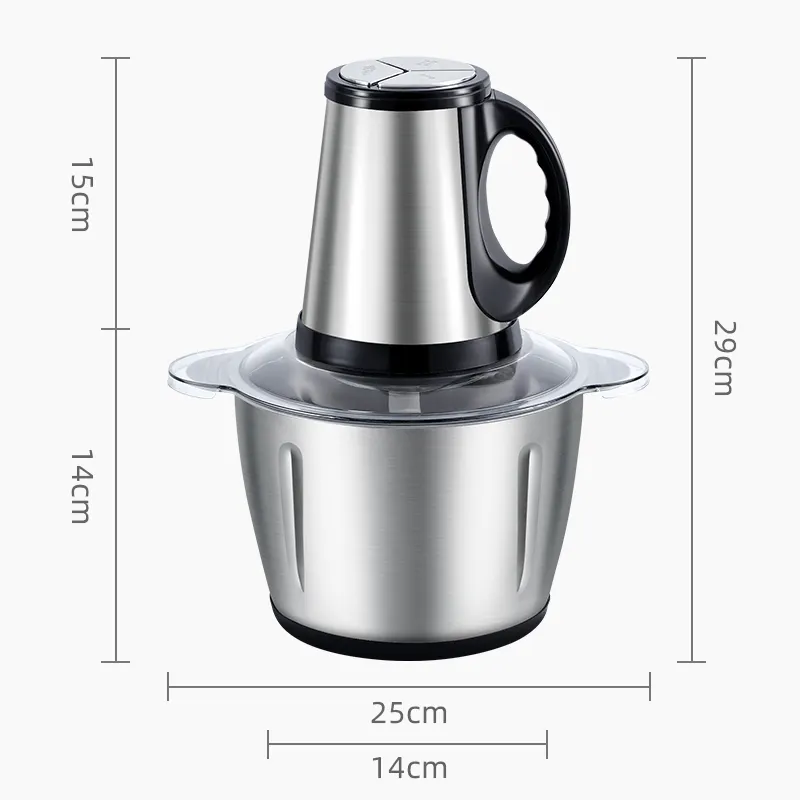 2023 Best Home Kitchen Food Cheap Hot Sell 2l 3l Small Meat Chopper Stainless Steel Electric Meat Grinder For Sale