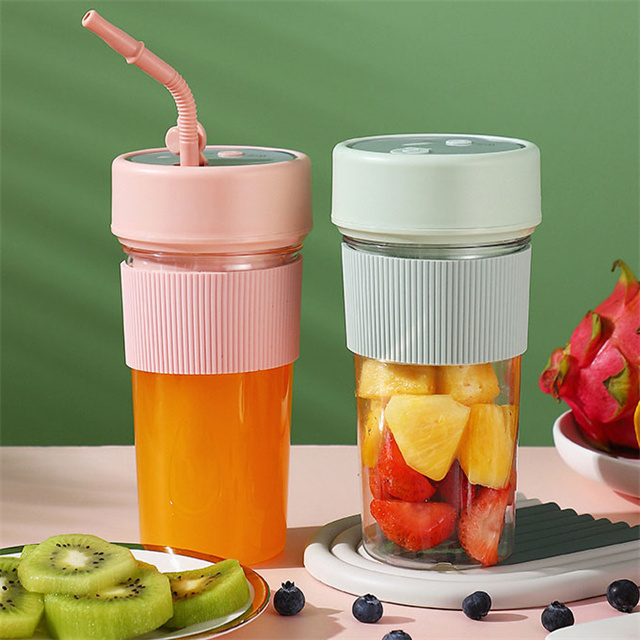 Fruit Vegetables Quick Juicing Food Processor Travel Portable Six Blades Juicer Mixer Electric Mini Cup Blender With Straw