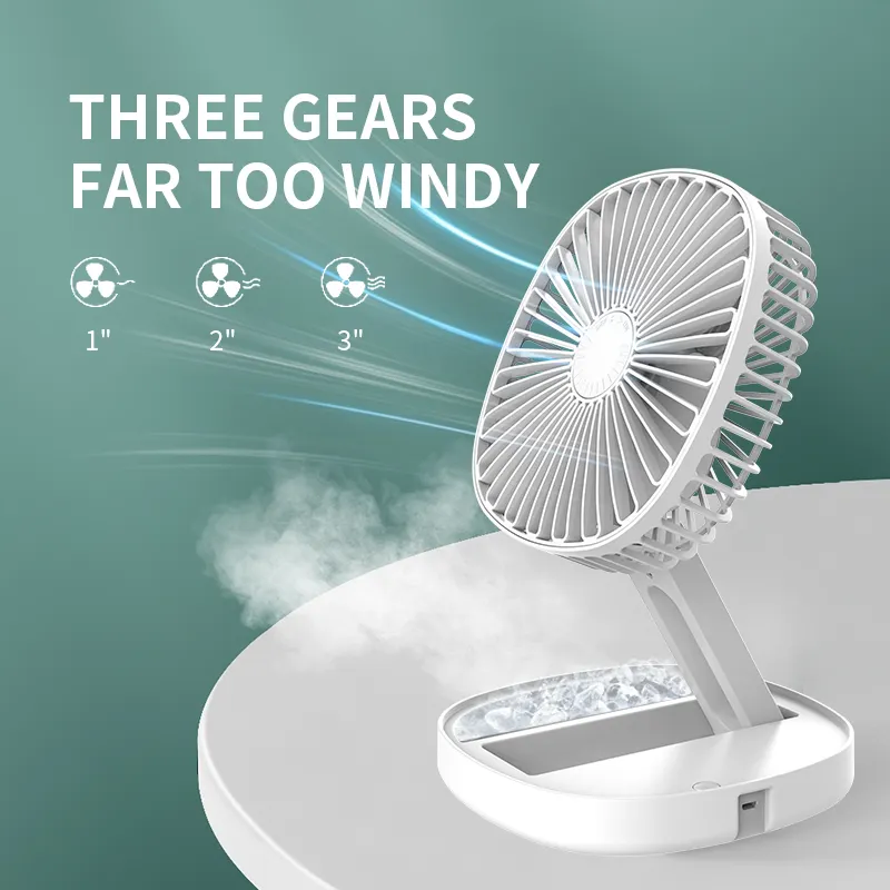 2023 Hot Selling Air Circulation Cooling Fan Phone Holder Desk Usb Fans Folding Storable Table Fan Can Add Aroma Diffuser Liquid