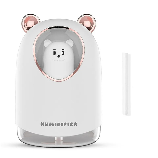 Led Light Usb Mist Maker Car Lovely Bear Ambient Air Freshener 300ml Mini Ultrasonic Humidifier Essential Oil Diffuser