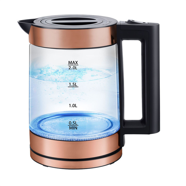 Wonderful Hot Sale 1.8l Transparent Glass 304 Blue Led Stainless Steel Kettle Quick Insulation Pot Electric Kettle