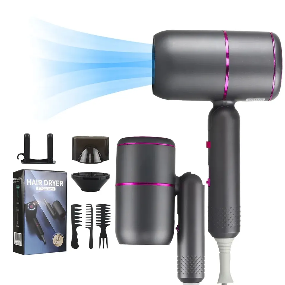 High Speed Wall Mounted Hair Dryers And Steamers 240v 2000w Mini Foldable Portable Fast Handle Hair Dryer For Salons