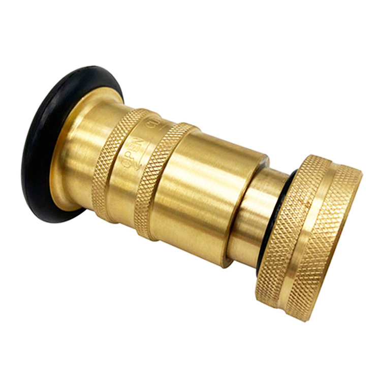 Factory price Fire water gun fire hose connector 1Inch/1.5 inch/2 inch Brass Spray Fire Hose Fog Nozzle