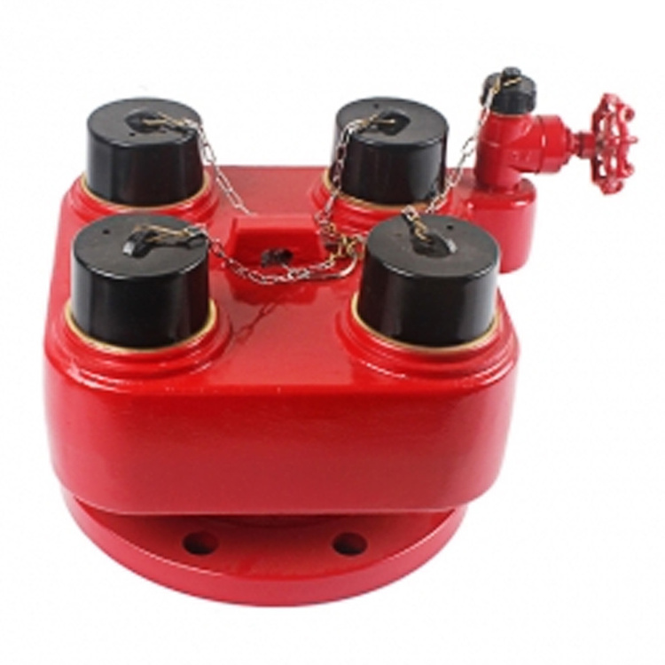 Discount DN100 DN150 Fire Fighting Hydrant Valve 1 Mpa 2 Way 4 Way Breeching Inlet Valve