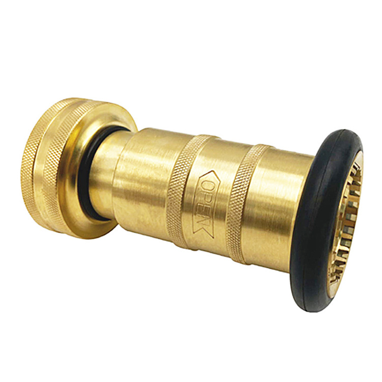 Factory price Fire water gun fire hose connector 1Inch/1.5 inch/2 inch Brass Spray Fire Hose Fog Nozzle