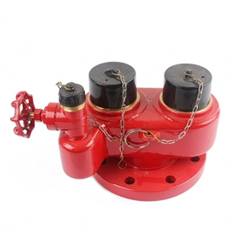 China Factory Fire Fighting Equipment 100mm Red 2 Way Breeching Inlet Valve for Dry Riser