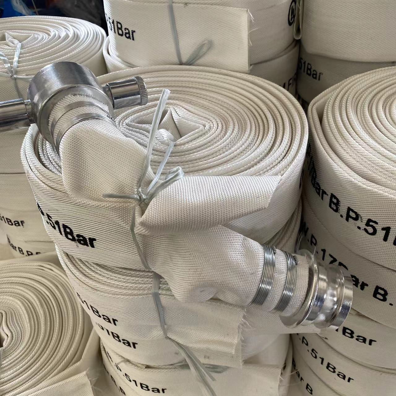 Factory price 1-8inch Single Jacket Canvas Fire Fighting Hose rubber hoses Fire hose pipe