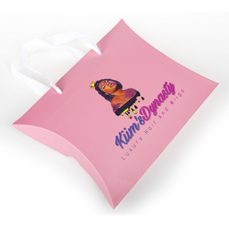 Hot Sale Wig Packaging Paper Envelope Boxes Wholesale Cheap Hair Extension Tote Pillow Box Custom Your Own Logo