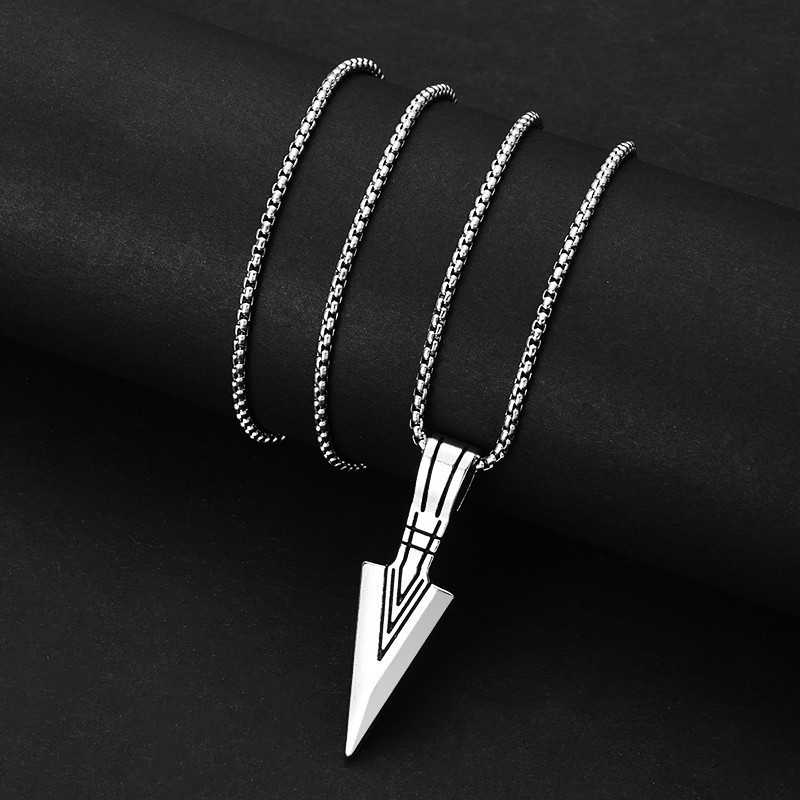 Men Chain Necklace Stainless Steel Layered Arrowhead Pendant Arrow Necklace For Jewelry Making