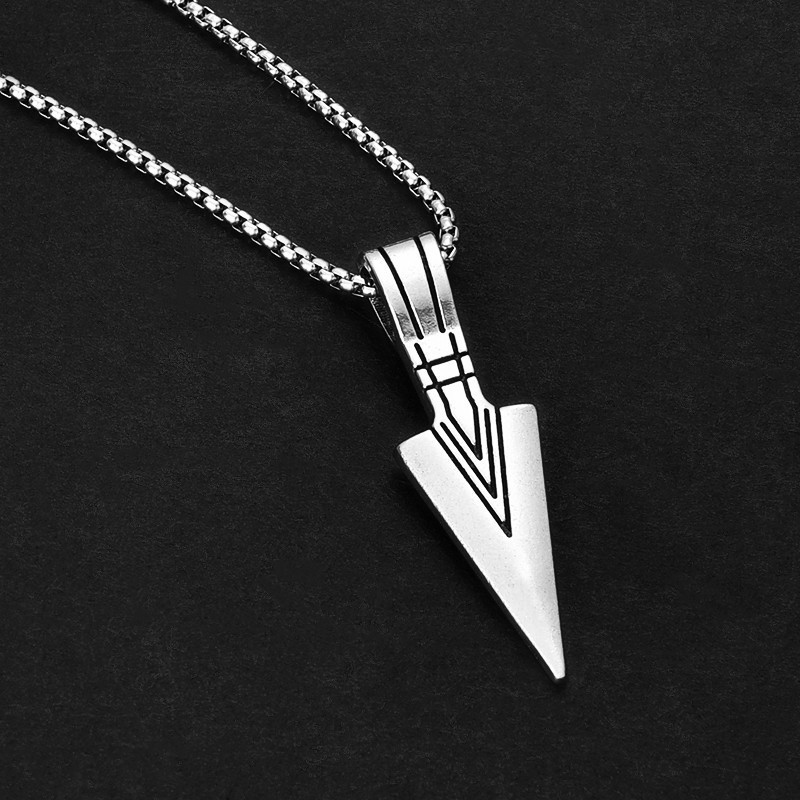 Men Chain Necklace Stainless Steel Layered Arrowhead Pendant Arrow Necklace For Jewelry Making