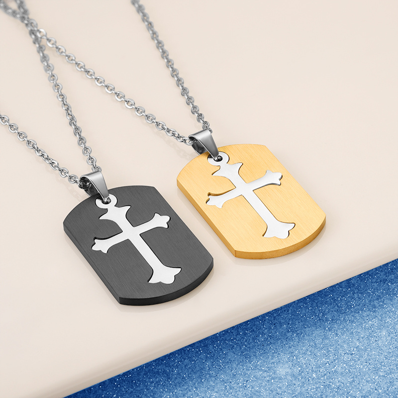 Luxurious Boxing Gold Zircon Gift Silver Cross Shiny Necklace Chain Hip Hop Diamond Pendant Men