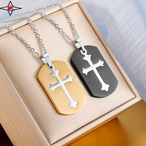 Luxurious Boxing Gold Zircon Gift Silver Cross Shiny Necklace Chain Hip Hop Diamond Pendant Men