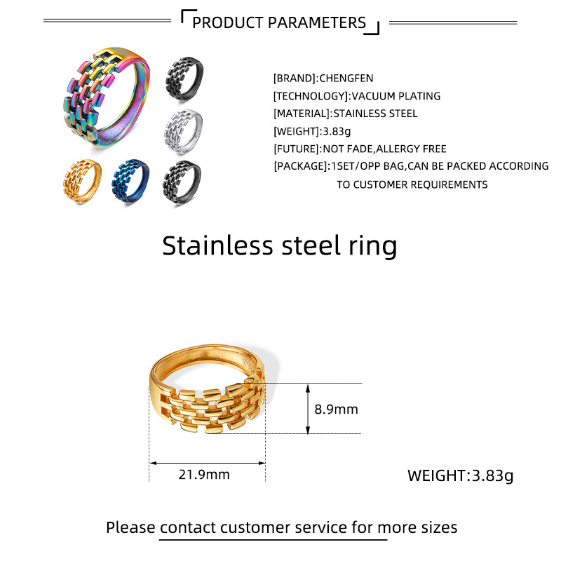 2023 Women Fashion Jewelry Hot Sale Stainless Steel Personalized Ring Logo Custom Ring