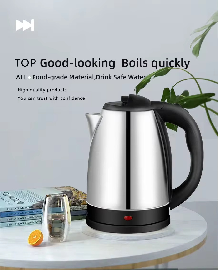 Hot Selling Small Home Appliances 2L Large Electric Kettle Stainless Steel Teapot Electric Water Kettle Wholesale Cheap