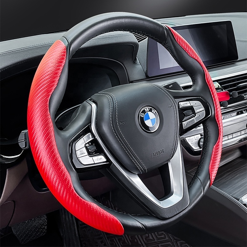 Car interior accessories 2023 hot sale high quality durable round/d shape car steering wheel cover carbon fiber