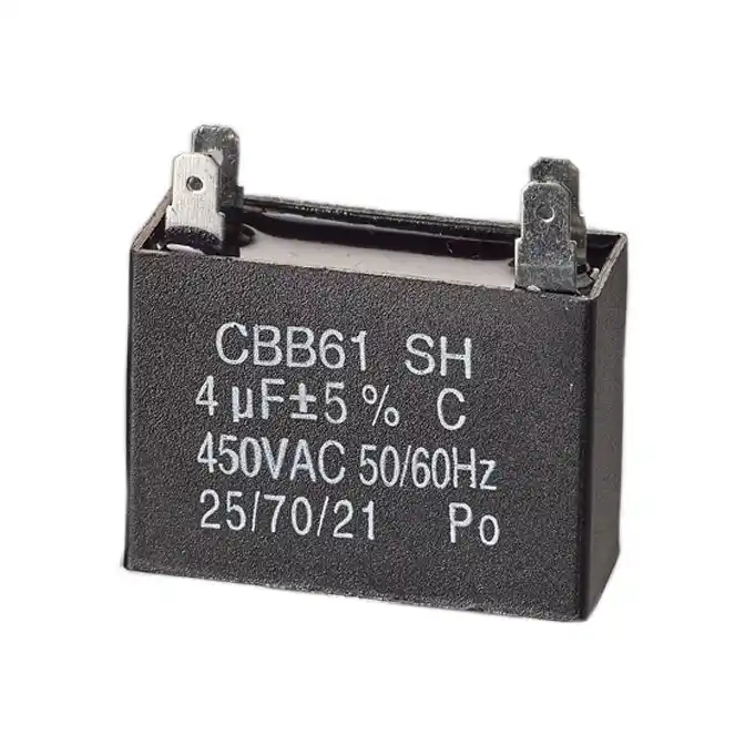 cbb61 450v 6uf capacitor for shell electric fan parts capacitor