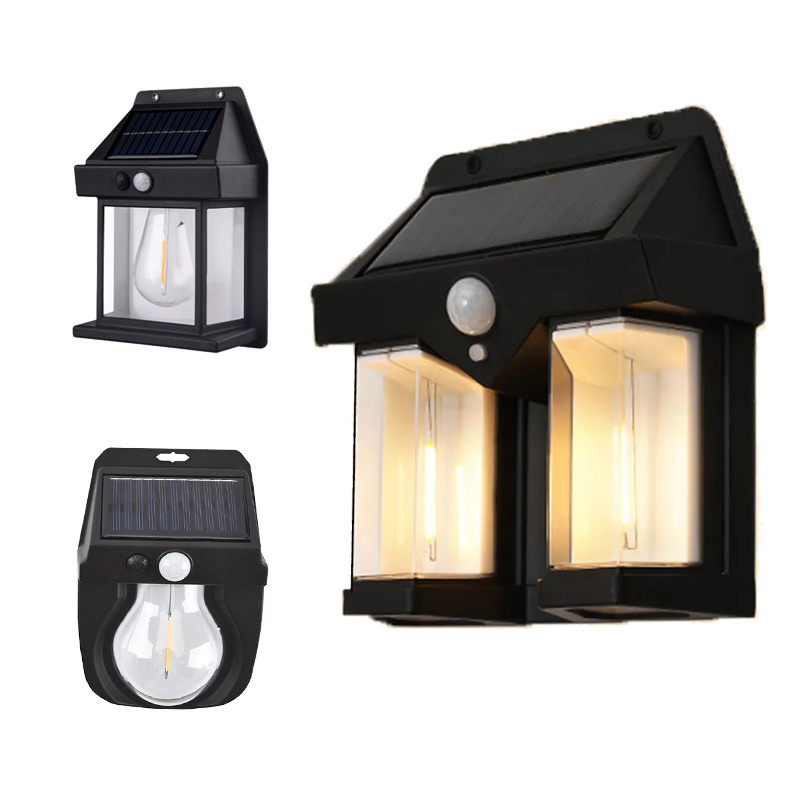 2022 new waterproof tungsten filament bulb solar power wall light outdoor for patio front door