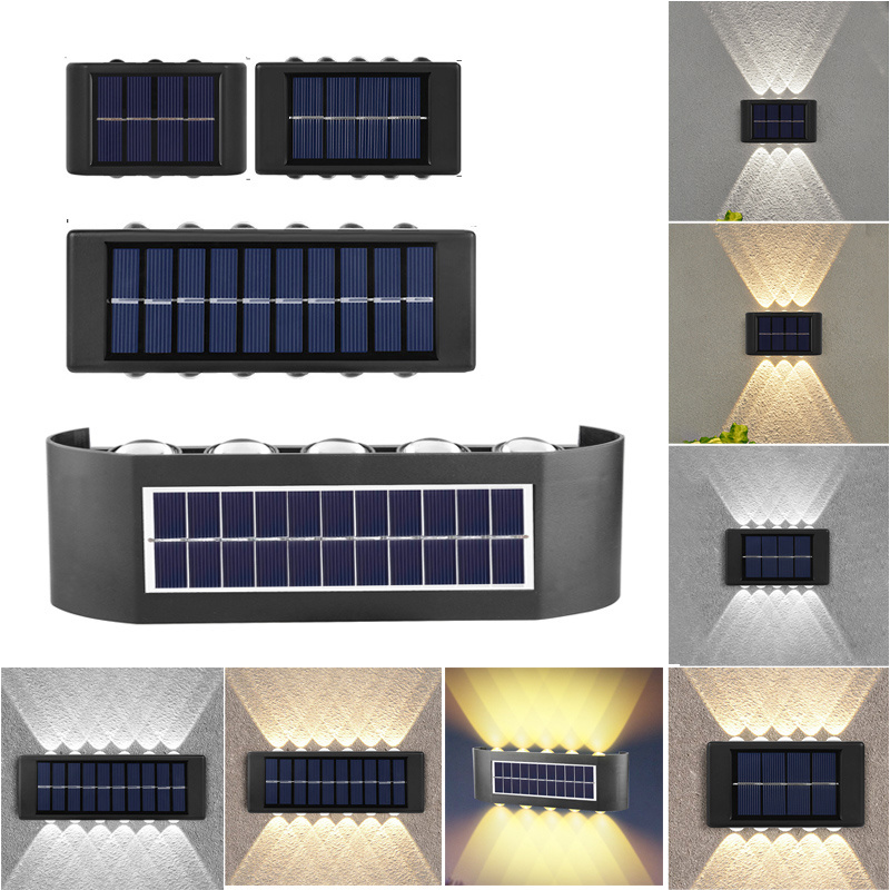 12 hours lighting  2 packs 12 led wall mounted pathway lights outdoor led solar garden light