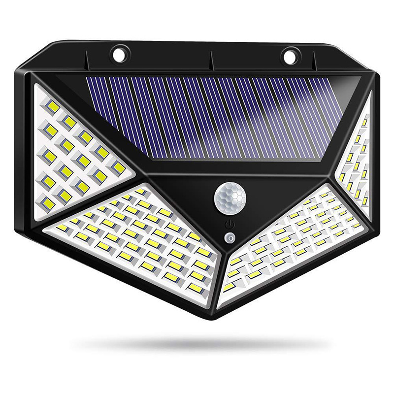 Outdoor 3 models interaction 100 led wall mount solar garden light waterproof