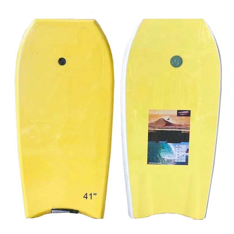 Bodyboard 33/37/41/47-inch Super Lightweight Body Board with Coiled Wrist Leash, Swim Fin Tethers, EPS Core and Slick