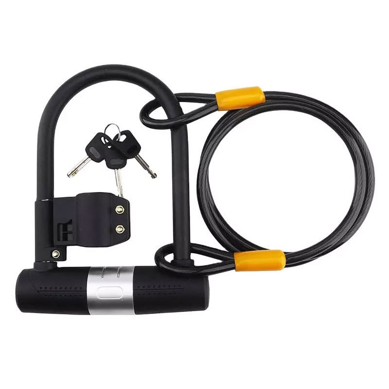 Wear resistant anti-theft 16mm steel cable shackle Heavy Duty Security Key bike D bicycle U Lock