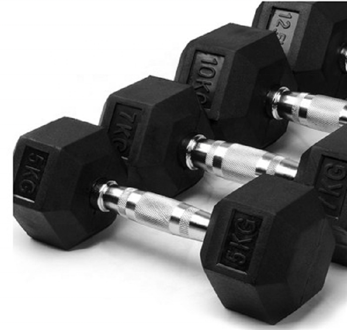 Uk Manufacturer Fitness Free Weights Rubber Wholesale 20Kg Dumbel Gym Training Weight Lifting Hex Dumbbell Set For Gym