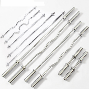 Wholesale Gym Fitness Option Weight Curl Barbell Bar Power lifting Chrome Steel ez Bearing Barbell Bar For Gyms