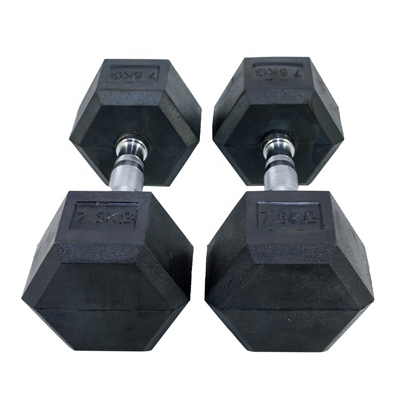 Uk Manufacturer Fitness Free Weights Rubber Wholesale 20Kg Dumbel Gym Training Weight Lifting Hex Dumbbell Set For Gym