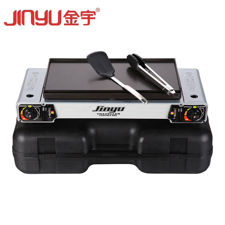 Multi-Function Camping Portable Butane 2 Burners Hiking Tents Gas Stove Picnic Stove Outdoor Cooking Gas Stove With Grill