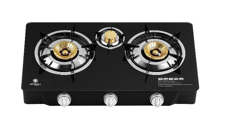 3 Burner Household Glass Cooktops Table Top Gas Stove and Oven Gas Cooker  90mm/40mm