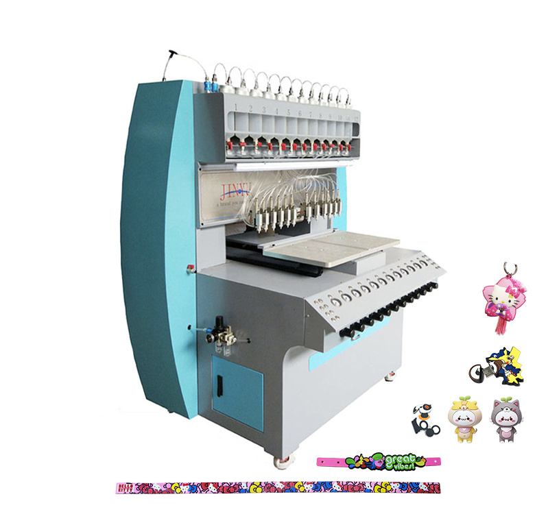 Automatic Liquid Dispensing Machine For PVC Keychains PVC Rubber Patch Machine